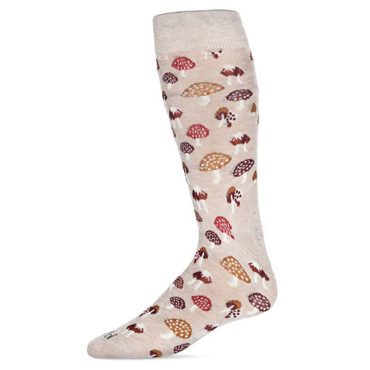 Men's Bamboo Crew SocksHemp Heather Mushrooms Fields