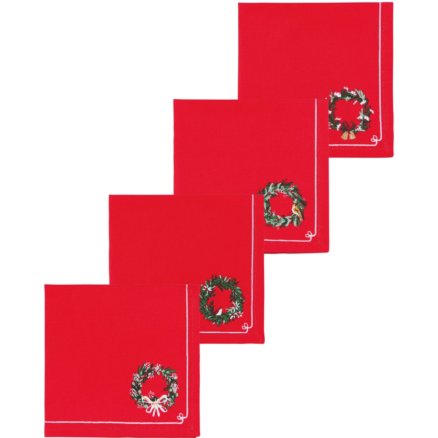 Print Wreaths Napkin Set of 4