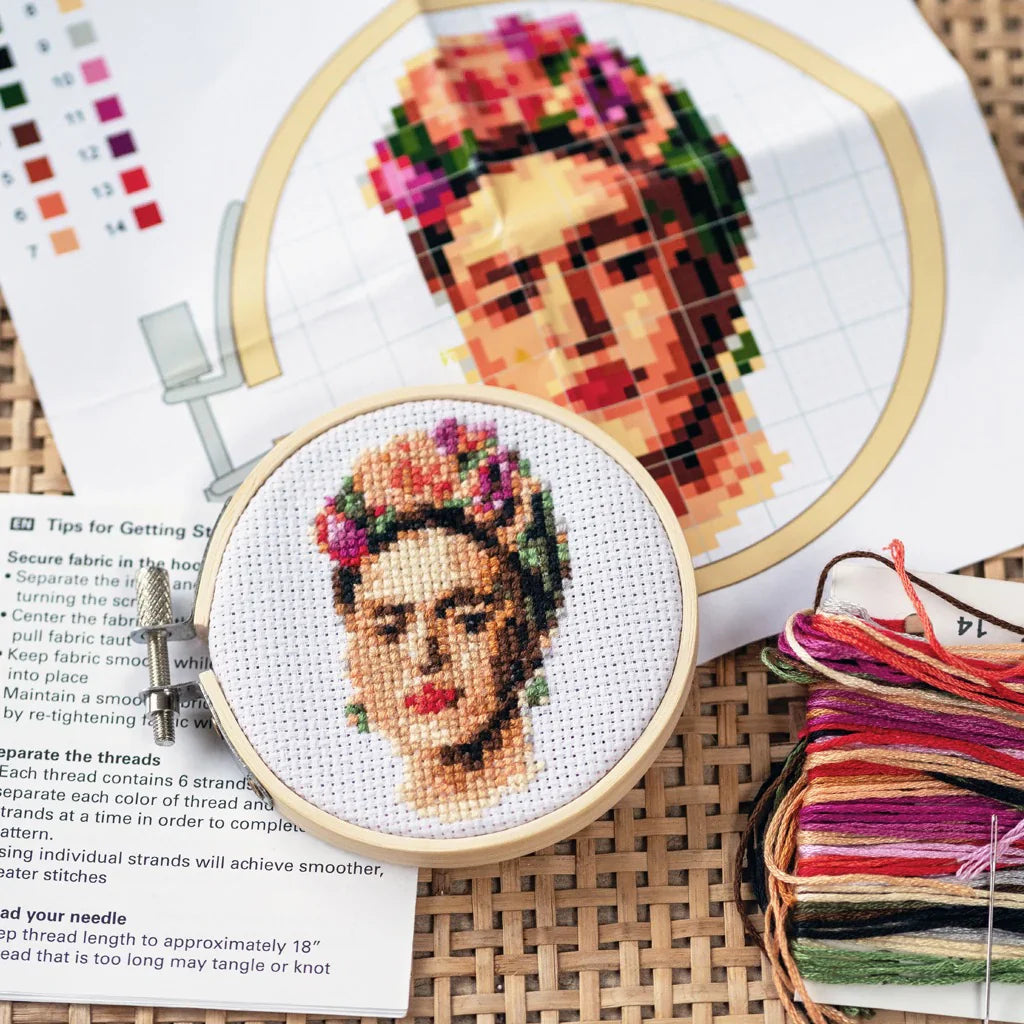 Mini Cross Stitch Embroidery Kit Frida