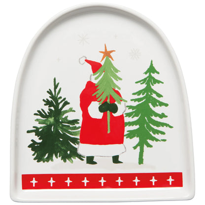 Shaped Dish Santa's Reindeer