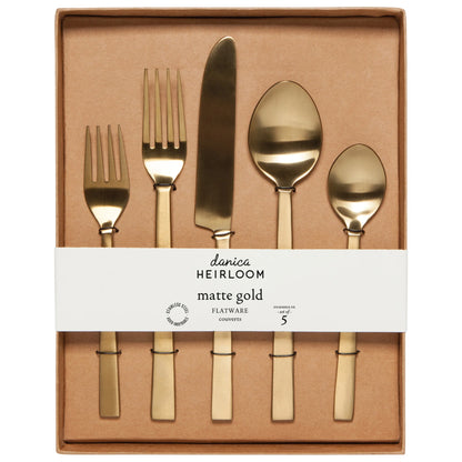 Flatware Edge Matte Gold Set of 5