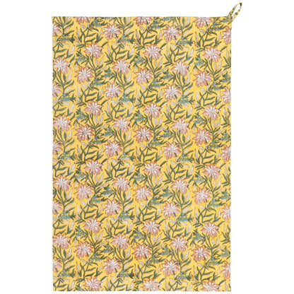 Clematis Block Print Dishtowel
