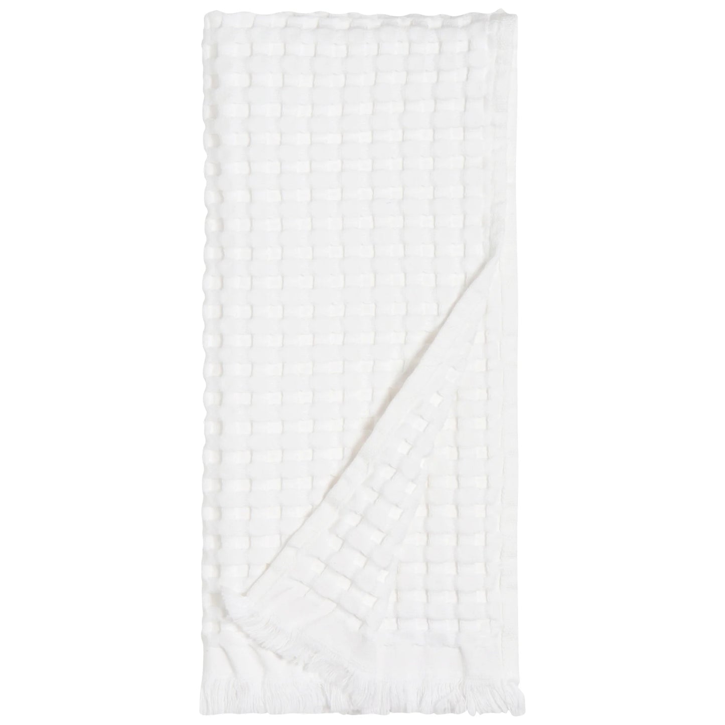 White Organic Cotton Waffle Hand Towel