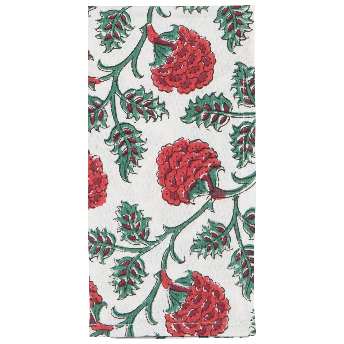 Block Print Carnation Napkin Set of 4