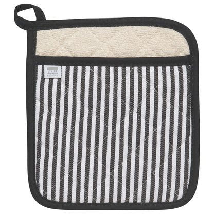 Superior Narrow Stripe Blck Pot Holder