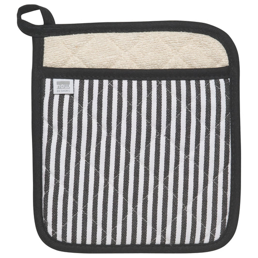 Superior Narrow Stripe Blck Pot Holder