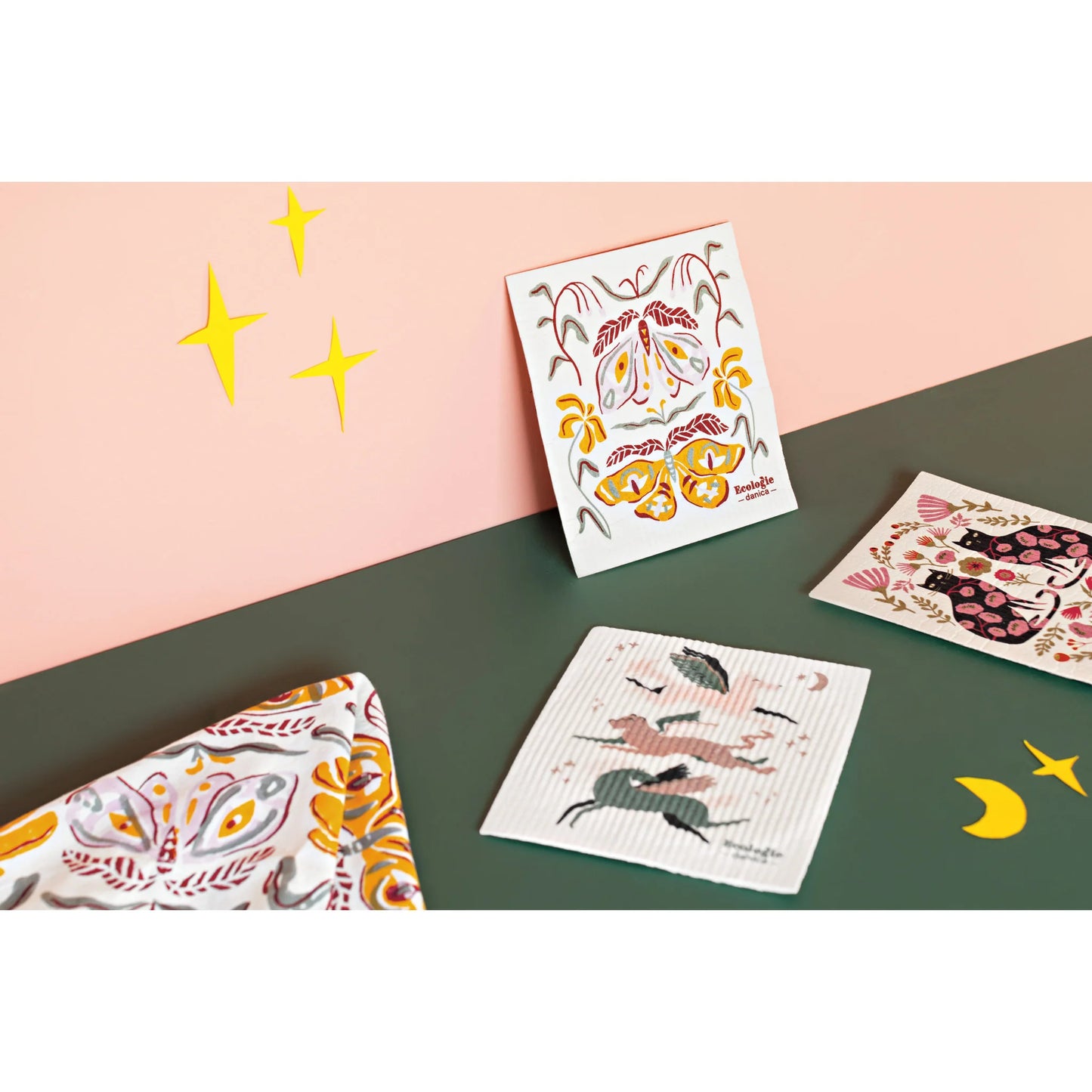 Nocturna Block Print Tea Towel