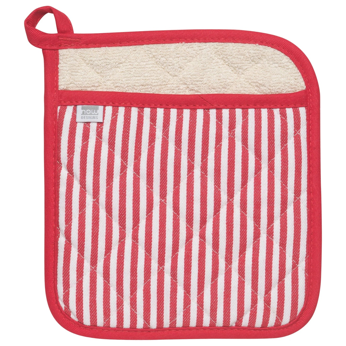 Superior Narrow Stripe Red Pot Holder