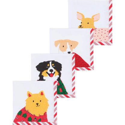 Cocktail Holiday Hounds Napkin Set of 4