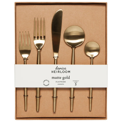 Flatware Taper MatteGold Set of 5