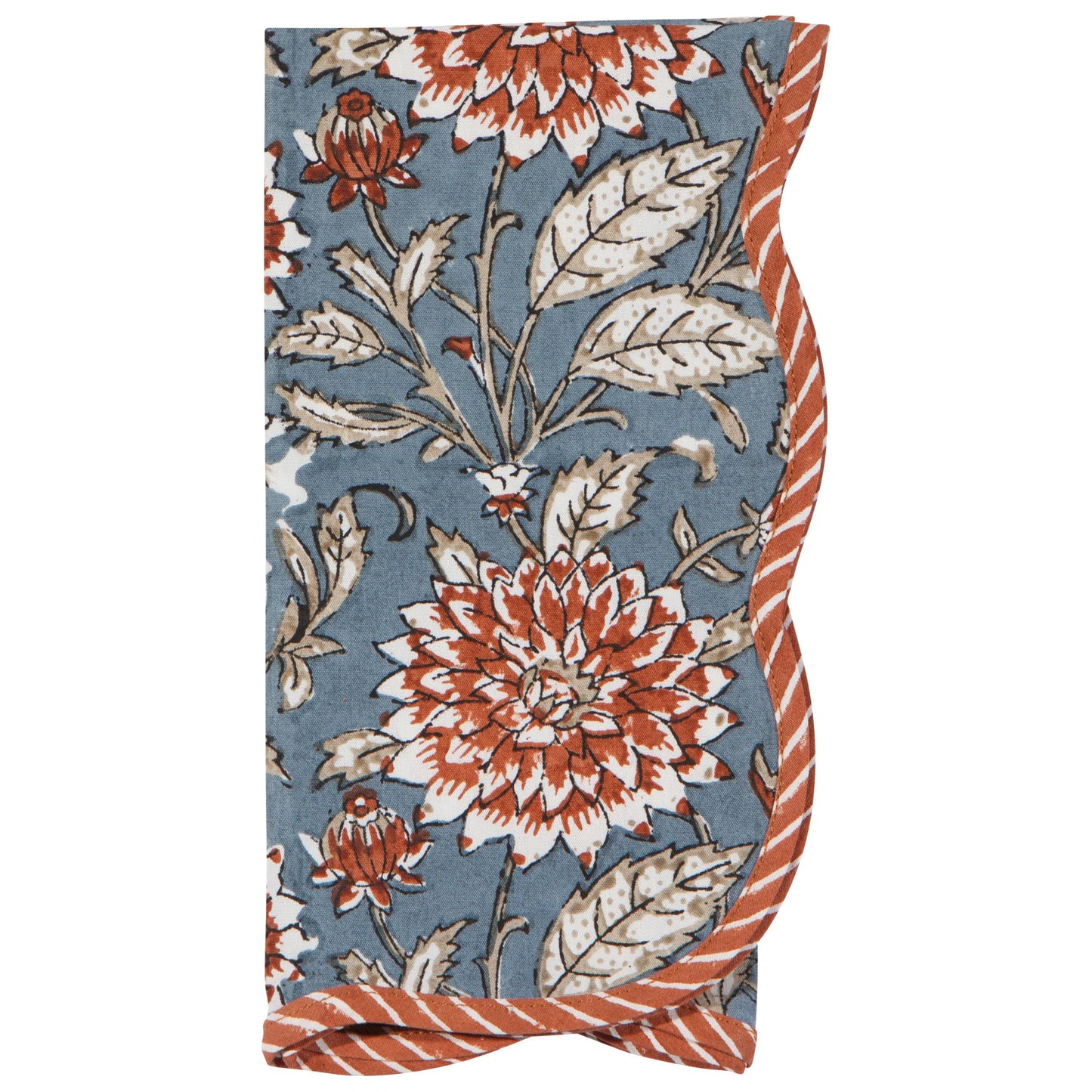 BlockPrint Dahlia Cinnamon Napkin Set of 4