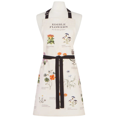 Edible Flowers Vintage Fin Print Apron