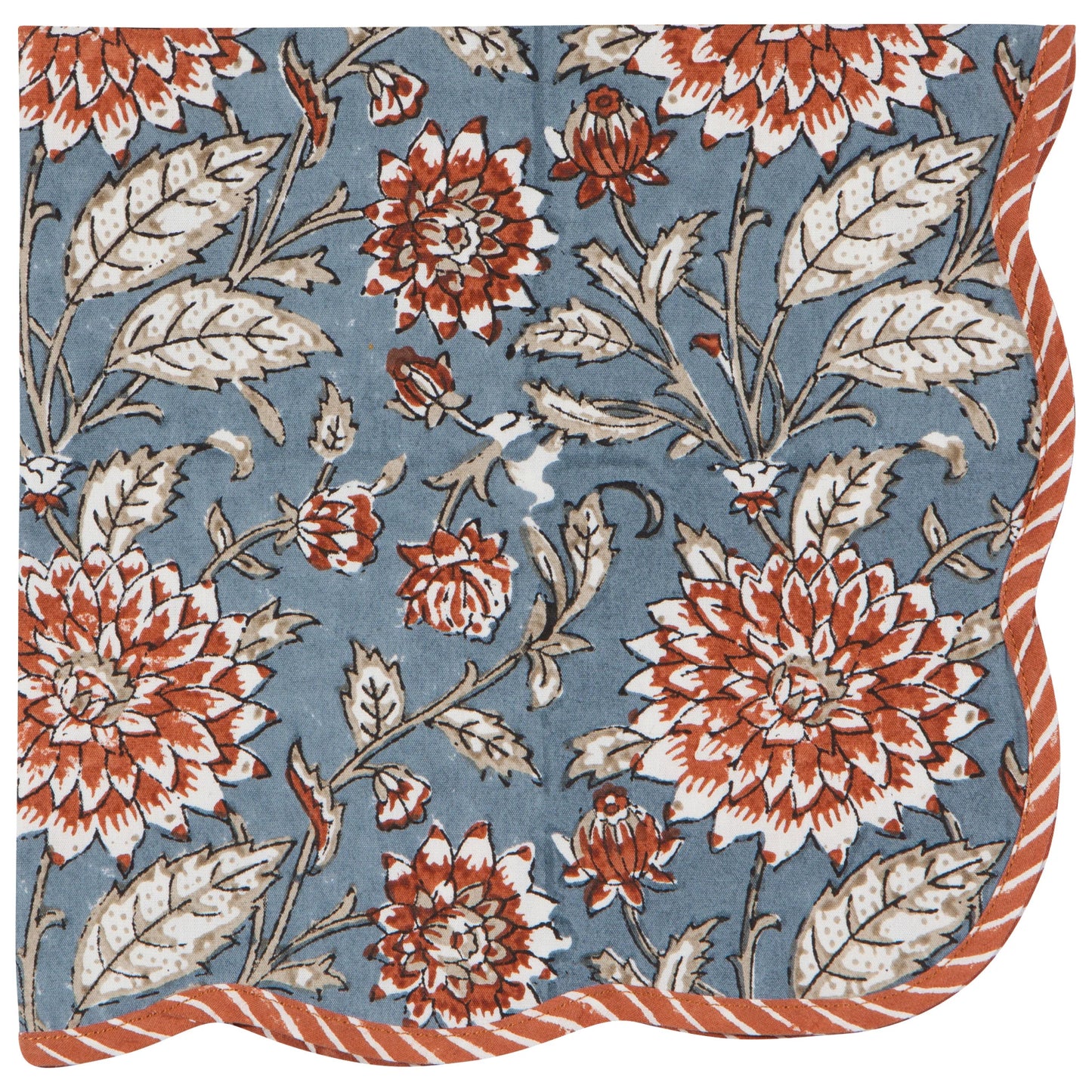 BlockPrint Dahlia Cinnamon Napkin Set of 4