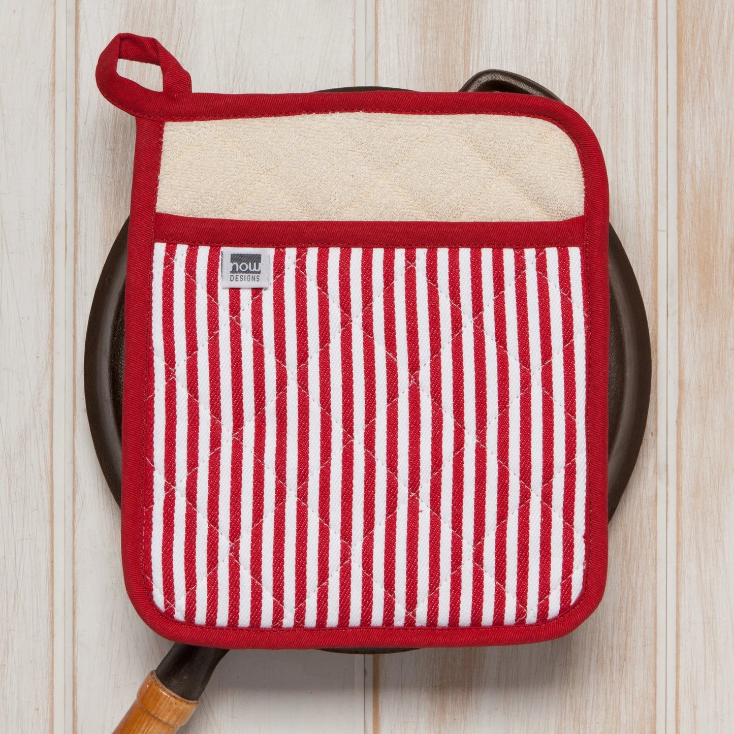 Superior Narrow Stripe Red Pot Holder