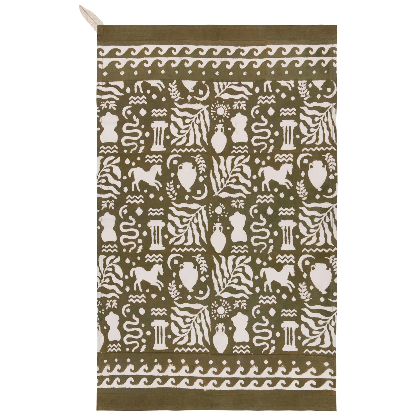 Olympus Block Print Dishtowel