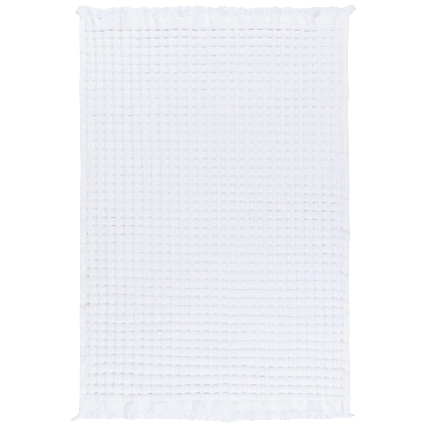 White Organic Cotton Waffle Hand Towel