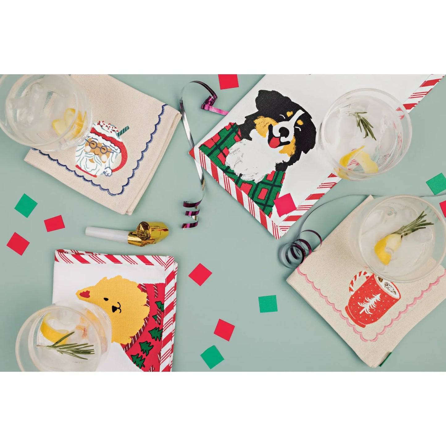 Cocktail Holiday Hounds Napkin Set of 4