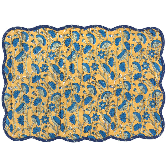 Block Kantha Fan Flower Placemat Set of 2