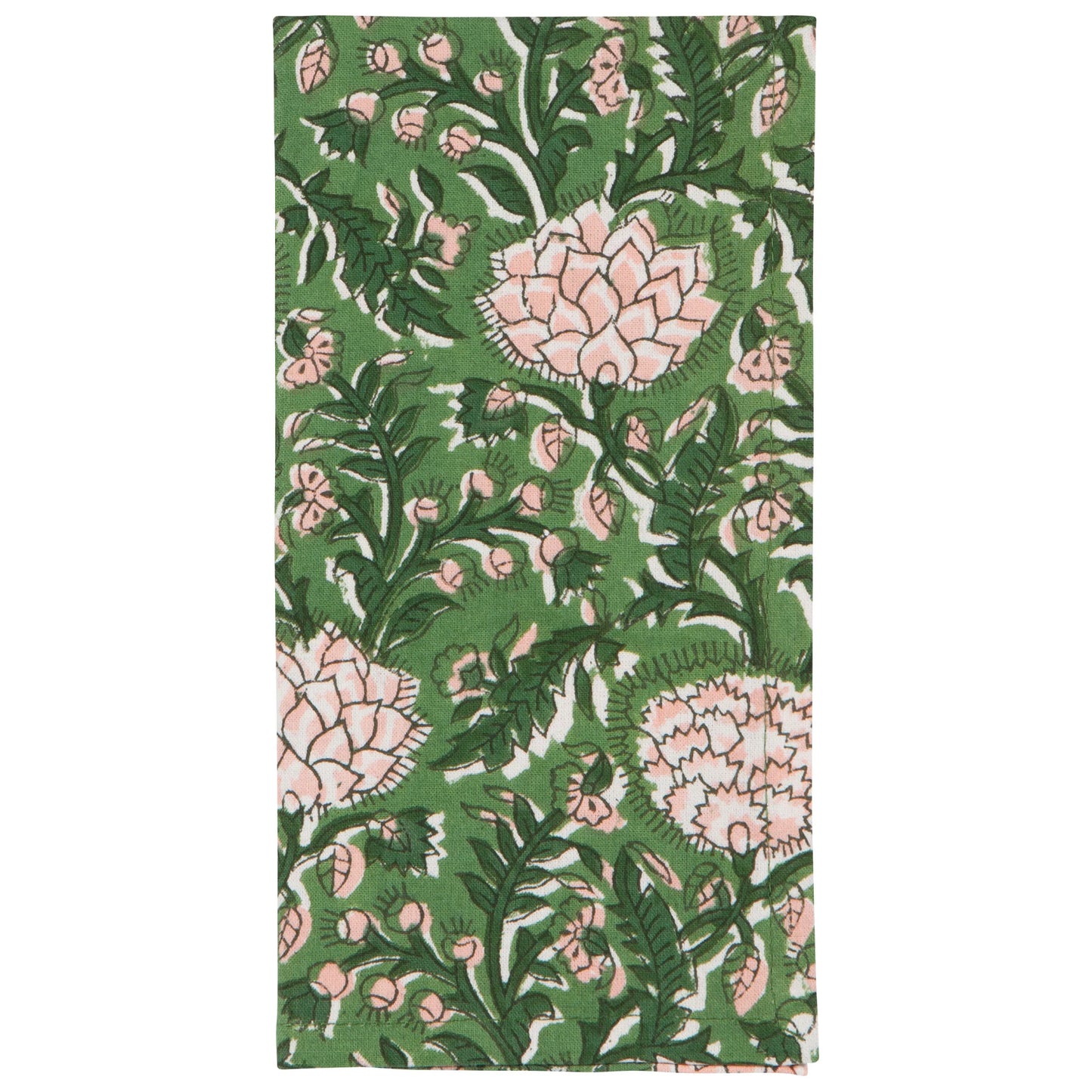 Block Print Peony Napkin Set of 4