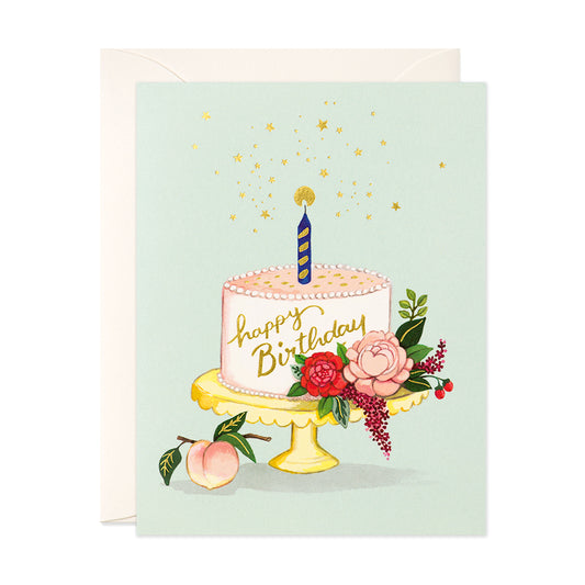 Peach Cake Birthday Card