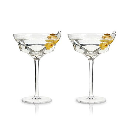 Faceted Martini Glasses