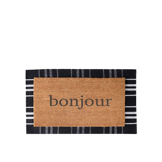 Bonjour Door Mat Natural Black