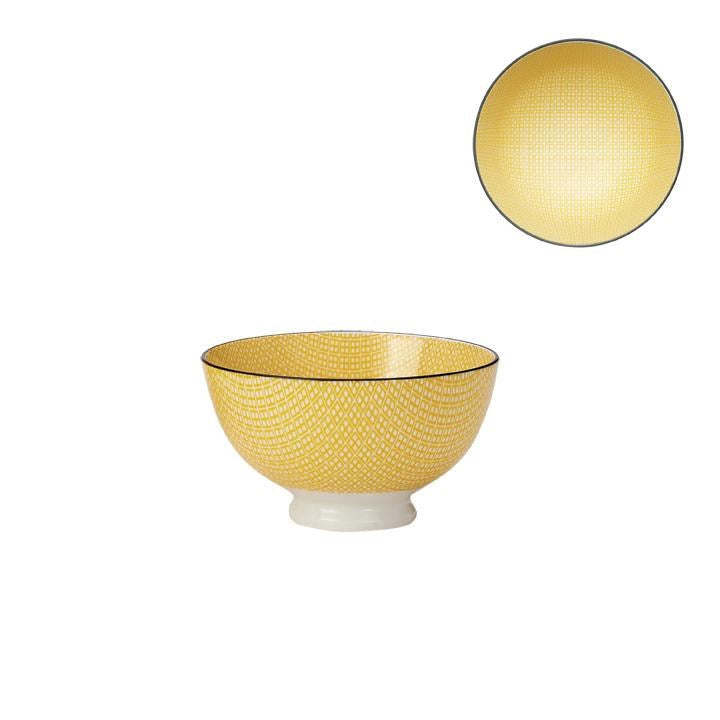 Kiri 4.5" Small Bowl Yellow with Black Trim