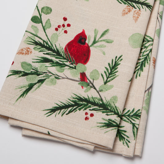 Forest Birds Print Tea Towel