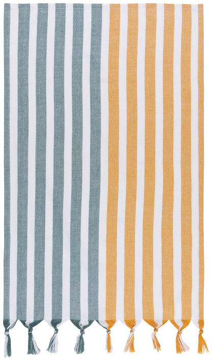 Caban Stripe Lagoon/Ochre Tea Towel