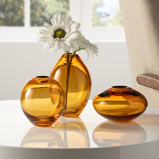 Mini Lustre Assorted Amber Glass Vase