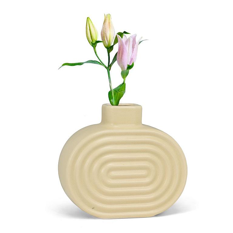Ridged Oval Vase