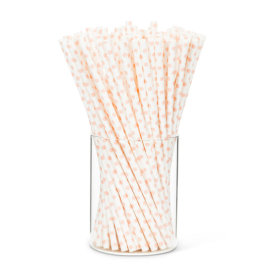 White Straws with Pink Dots
