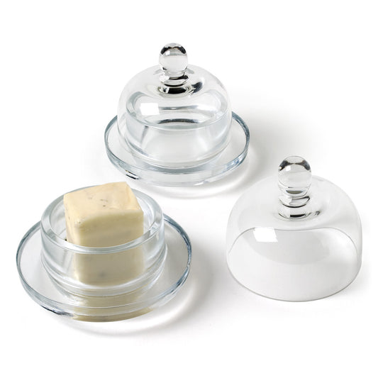 Small Clear Dome Butter Dish 3"