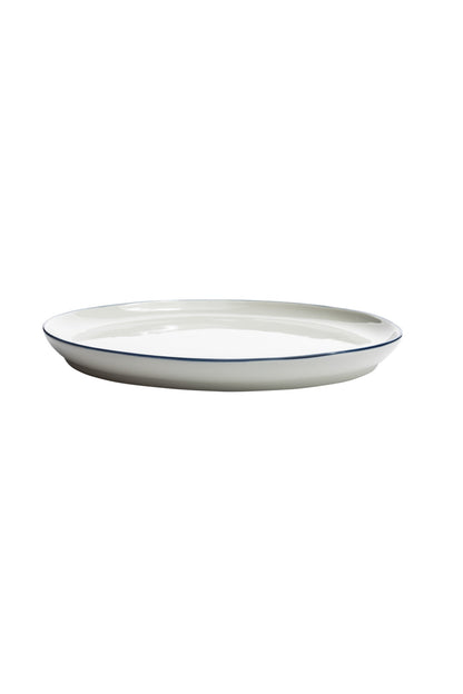 Classic White With Blue Rim Breakfast Plate