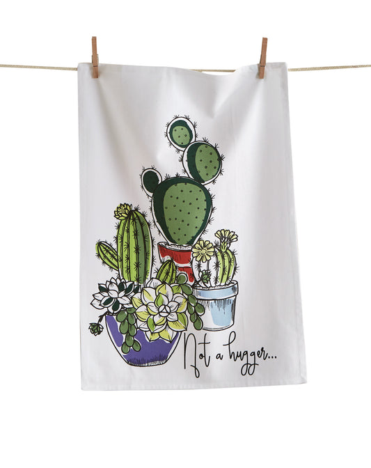 Not A Hugger Cactus Dishtowel