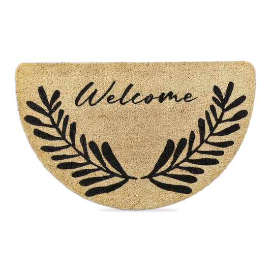 Welcome Fern Shaped Coir Mat