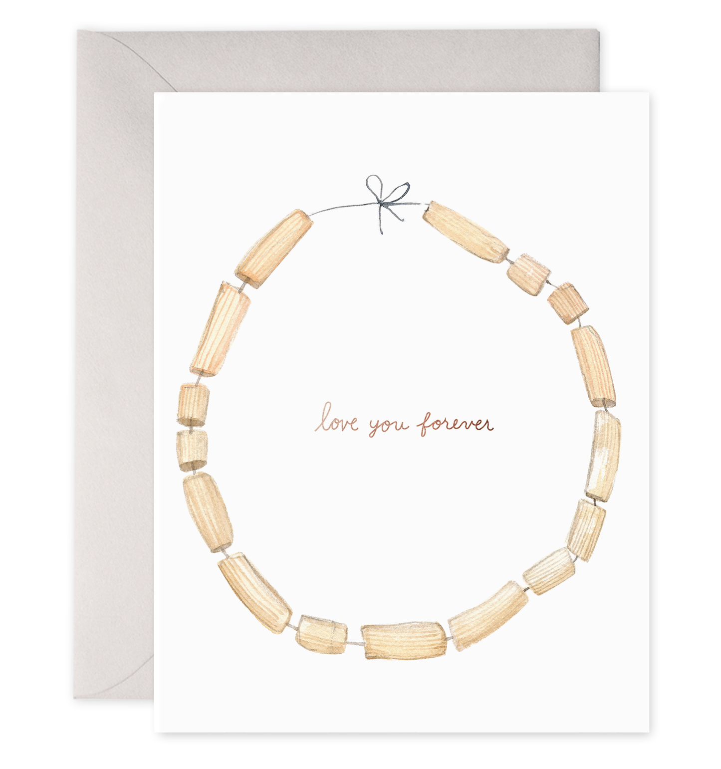 Macaroni Necklace Love You Forever Card