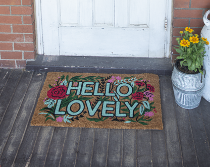 "Hello Lovely" Text Doormat