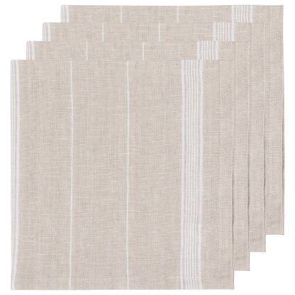 Maison Linen Stripe White Napkin Set of 4