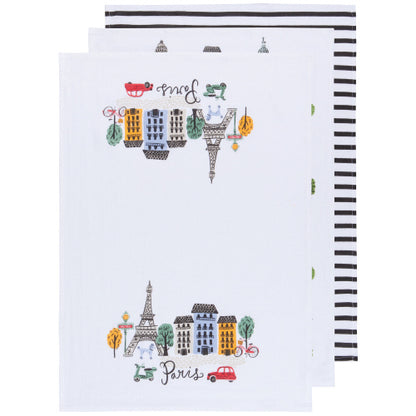 Meet Me Paris Bakers Flour Tea Towel Set of 3